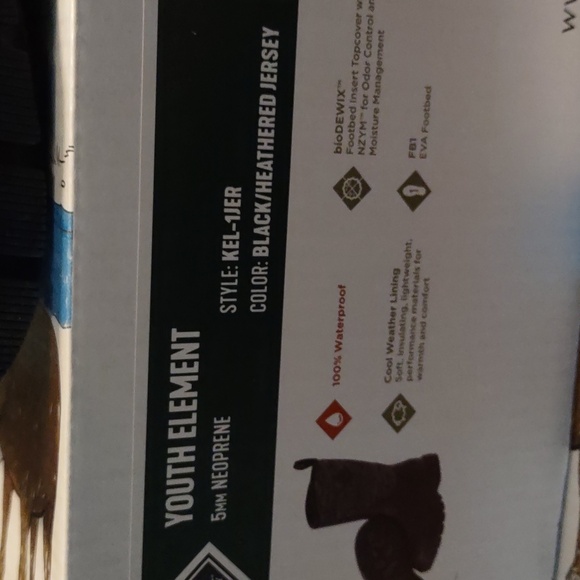 Nwt muck boot youth element Black/heathered jersey sub zero winter sz 5 - Picture 5 of 8